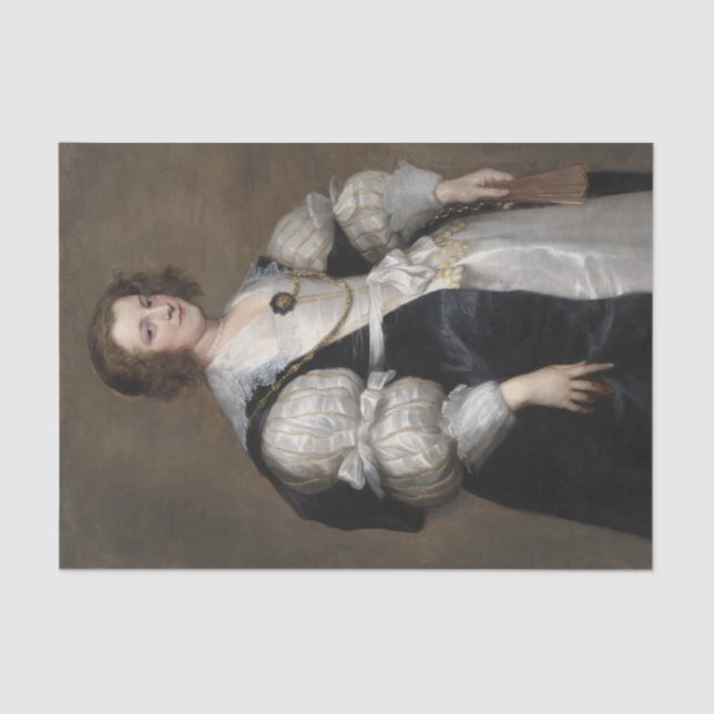Lady With a Fan by Anthony van Dyck Tissue Paper (Front)