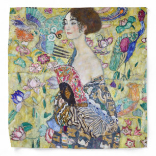 Lady with A Fan, Gustav Klimt Bandana