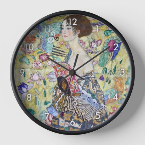 Lady with A Fan Gustav Klimt Clock