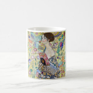 Lady with A Fan, Gustav Klimt Coffee Mug