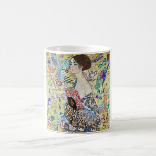 Lady with A Fan Gustav Klimt Coffee Mug