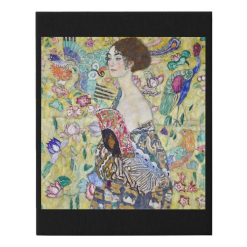 Lady with A Fan Gustav Klimt Faux Canvas Print