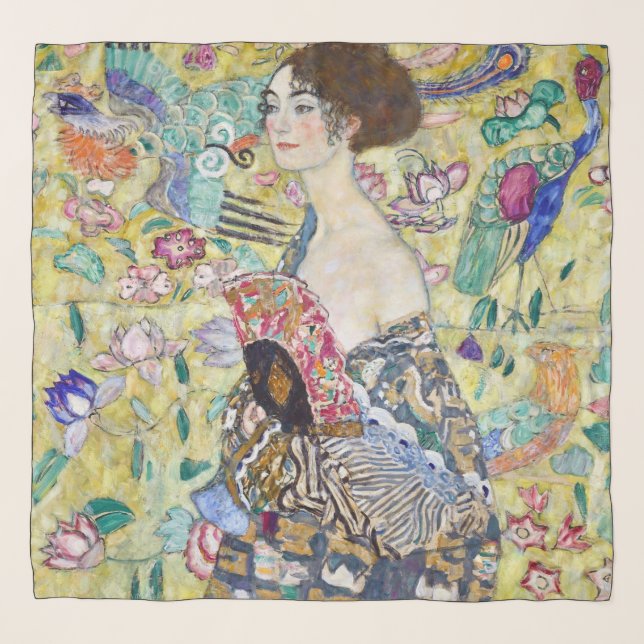 Lady with A Fan, Gustav Klimt Scarf (Front)
