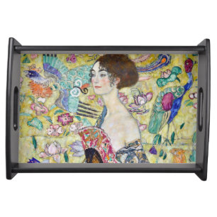 Lady with A Fan, Gustav Klimt Serving Tray