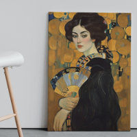 LADY WITH A FAN  Gustav Klimt wall art poster