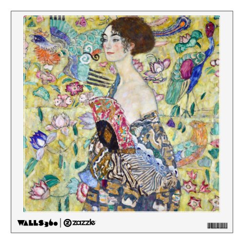 Lady with A Fan Gustav Klimt Wall Decal