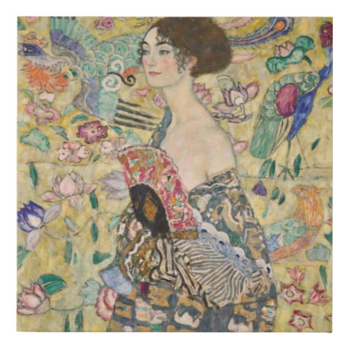 Lady with a Fan Klimt Faux Canvas Print