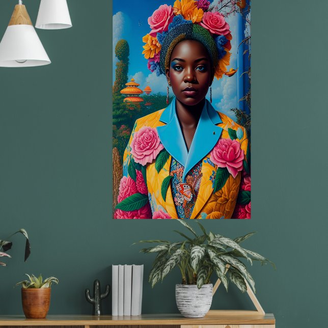Lady with a floral suit jacket poster (Living Room 1)