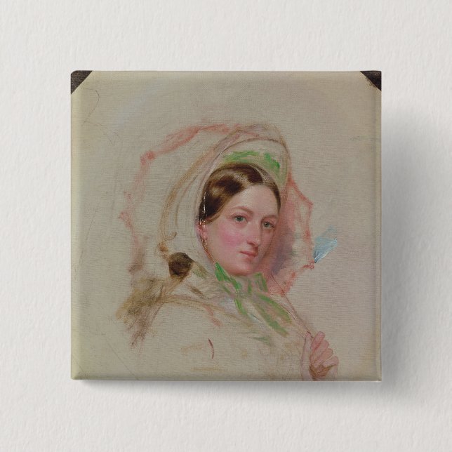 Lady with a Parasol Pinback Button (Front)