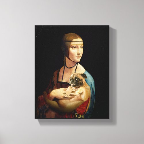 Lady with a Pug Canvas Print