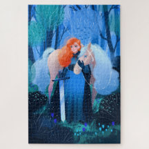 Lady with a Sword and White Horse