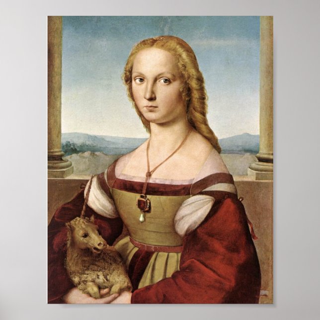 Lady with a Unicorn by Raphael Print (Front)