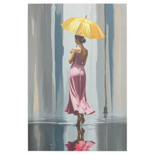 Lady with a Yellow Umbrella Gallery Wrap