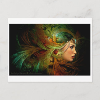 Lady with an elegant headdress postcard