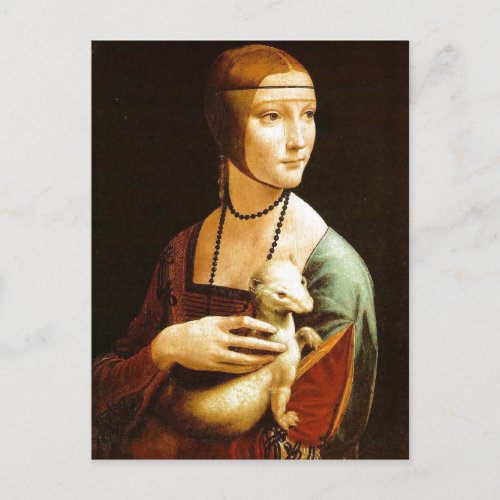 Lady with an Ermine by Leonardo da Vinci  1483 o Postcard