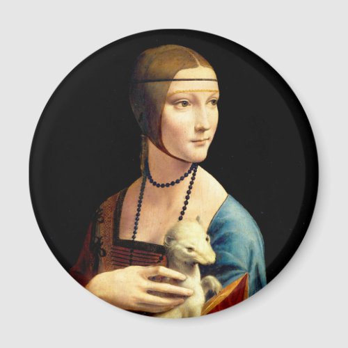 Lady with an Ermine by Leonardo Da Vinci Magnet