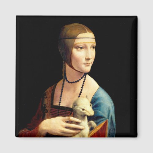 Lady with an Ermine by Leonardo Da Vinci Magnet