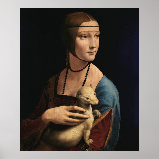 Lady with an Ermine by Leonardo da Vinci Poster (Front)