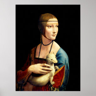 Lady with an Ermine by Leonardo Da Vinci Poster