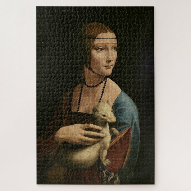 Lady with an Ermine–Cecilia Gallerani by Leonardo  Jigsaw Puzzle (Vertical)