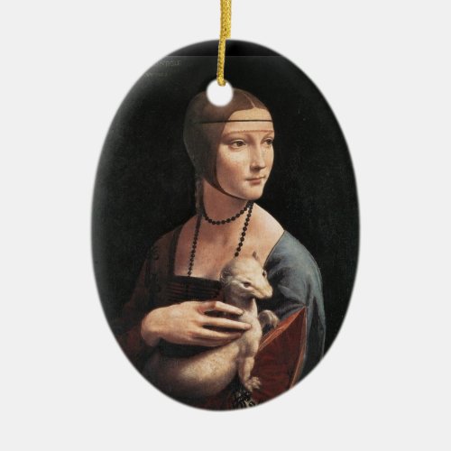 Lady with an Ermine Ceramic Ornament