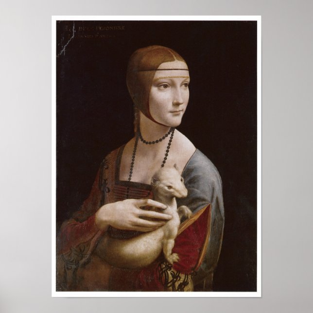 Lady with an Ermine, Leonardo da Vinci, 1485 Poster (Front)