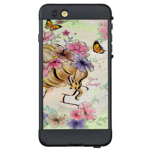 Lady With Beautiful Flowers Personalized  LifeProof NÜÜD iPhone 6 Plus Case