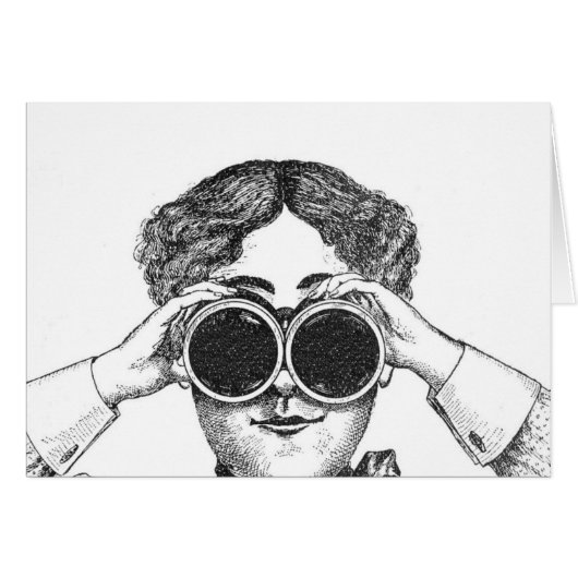 Lady With Binoculars Cards (Front Horizontal)