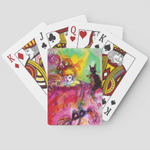 LADY WITH BLACK CAT Venetian Masquerade Poker Cards