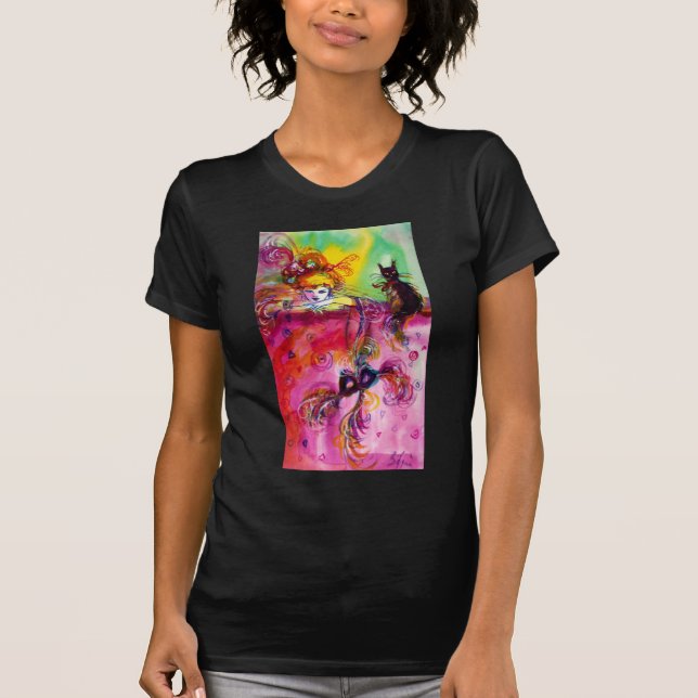 LADY WITH BLACK CAT / Venetian Masquerade T-Shirt (Front)