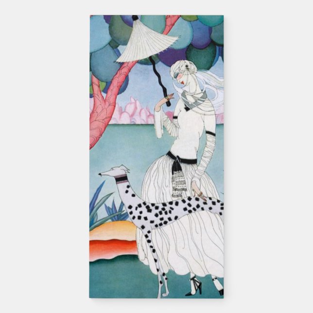 Lady with Dalmatian Dog - Helen Dryden Magnetic Notepad (Front)