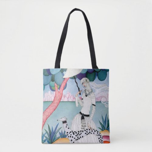 Lady with Dalmatian Dog _ Helen Dryden Tote Bag