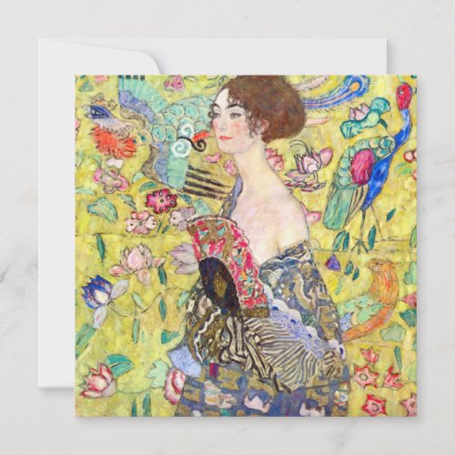 Lady with Fan by Gustav Klimt Bridal Shower Invitation