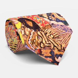 Lady with Fan by Gustav Klimt Neck Tie