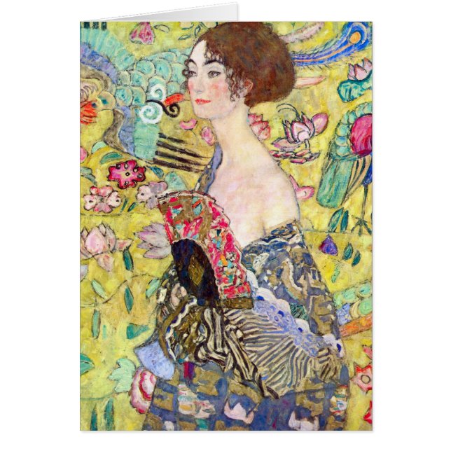Lady with Fan by Gustav Klimt, Vintage Japonism (Front)