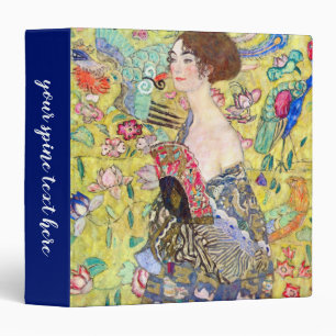 Lady with Fan by Gustav Klimt, Vintage Japonism 3 Ring Binder