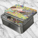 Lady with Fan by Gustav Klimt, Vintage Japonism Jigsaw Puzzle<br><div class="desc">Lady with Fan (1918) by Gustav Klimt is a vintage Victorian Era Symbolism fine art portrait painting. A beautiful brunette woman holding an oriental fan. The golden floral Japanese themed background is full of blooming exotic flowers, peacocks and other birds with outstretched wings. About the artist: Gustav Klimt (1862-1918) was...</div>