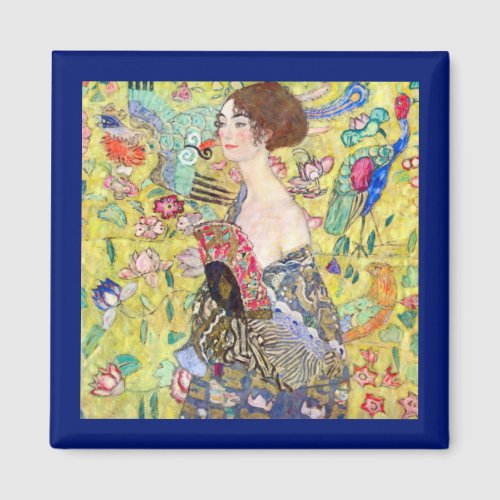 Lady with Fan by Gustav Klimt Vintage Japonism Magnet