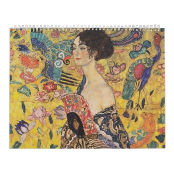 Lady With Fan - Gustav Klimt Calendar by Klimtpaintings at Zazzle