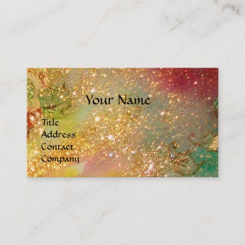 LADY WITH FEATHERED MASK MONOGRAM Gold Brown Business Card