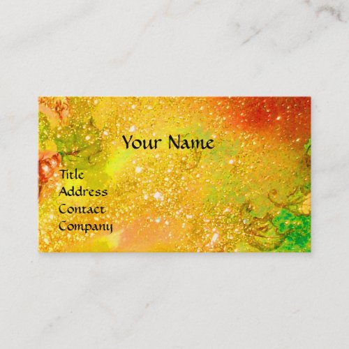 LADY WITH FEATHERED MASK MONOGRAM Gold Yellow Business Card