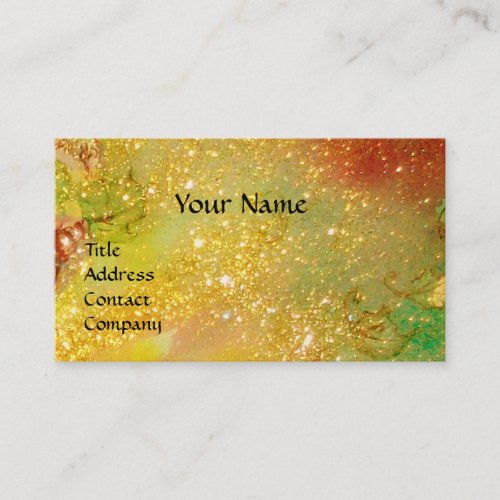 LADY WITH FEATHERED MASK MONOGRAM Gold Yellow Business Card