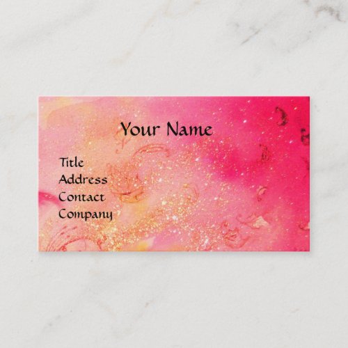 LADY WITH FEATHERED MASK MONOGRAM Pink Fuchsia Business Card