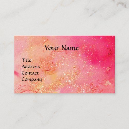 LADY WITH FEATHERED MASK MONOGRAM Pink Fuchsia Business Card