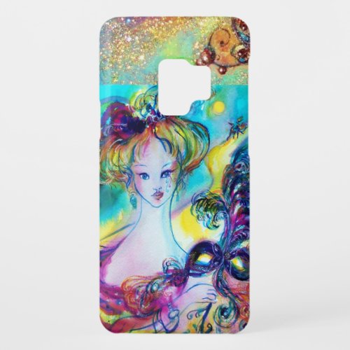 LADY WITH FEATHERED MASK Venetian Masquerade Night Case_Mate Samsung Galaxy S9 Case