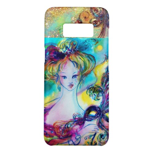 LADY WITH FEATHERED MASK Venetian Masquerade Night Case_Mate Samsung Galaxy S8 Case