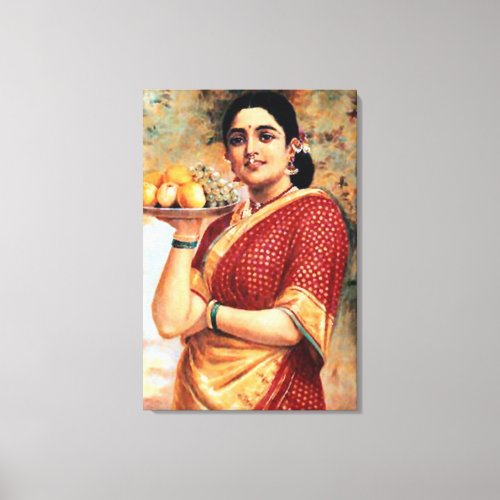 Lady with Fruits Art Print