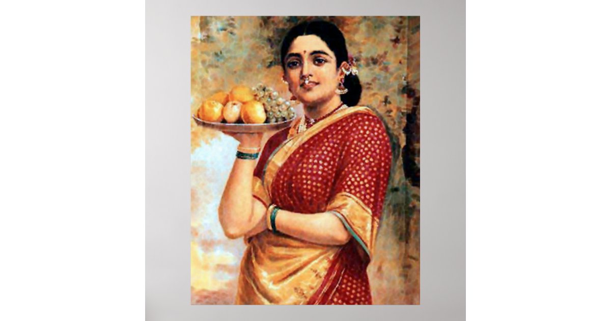 Lady with Fruits Large Poster | Zazzle