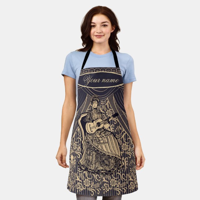 Lady with guitar apron (Worn)