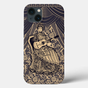 Lady with guitar   iPhone 13 case